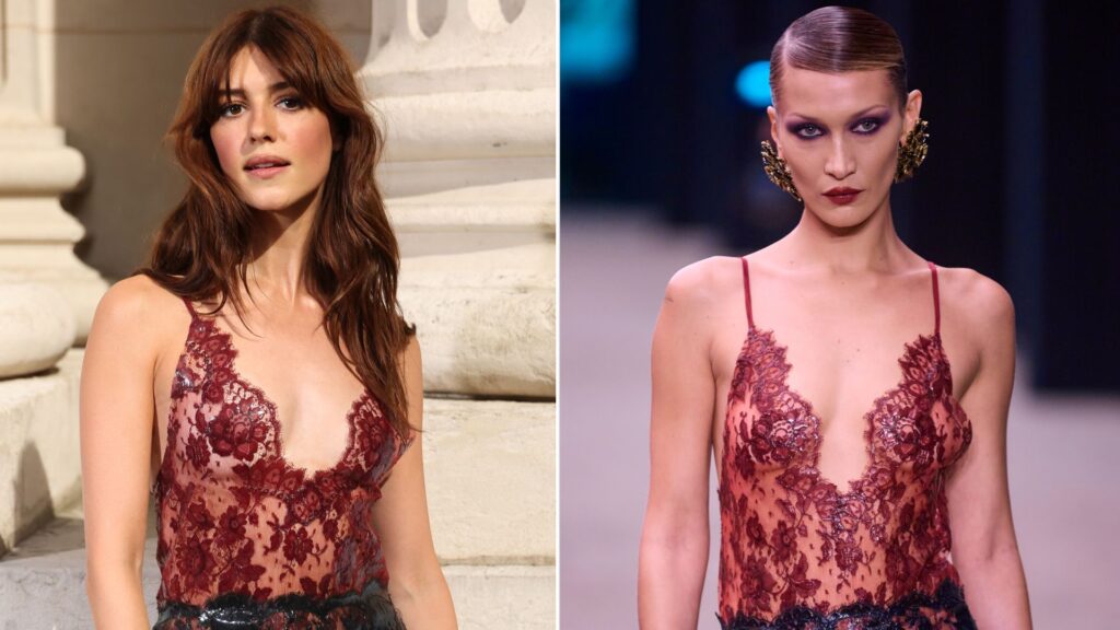 Daisy Edgar-Jones and Bella Hadid Style the Same Naked Skirt Set Daisy Edgar-Jones attended the Saint Laurent men's fashion show in a naked skirt set