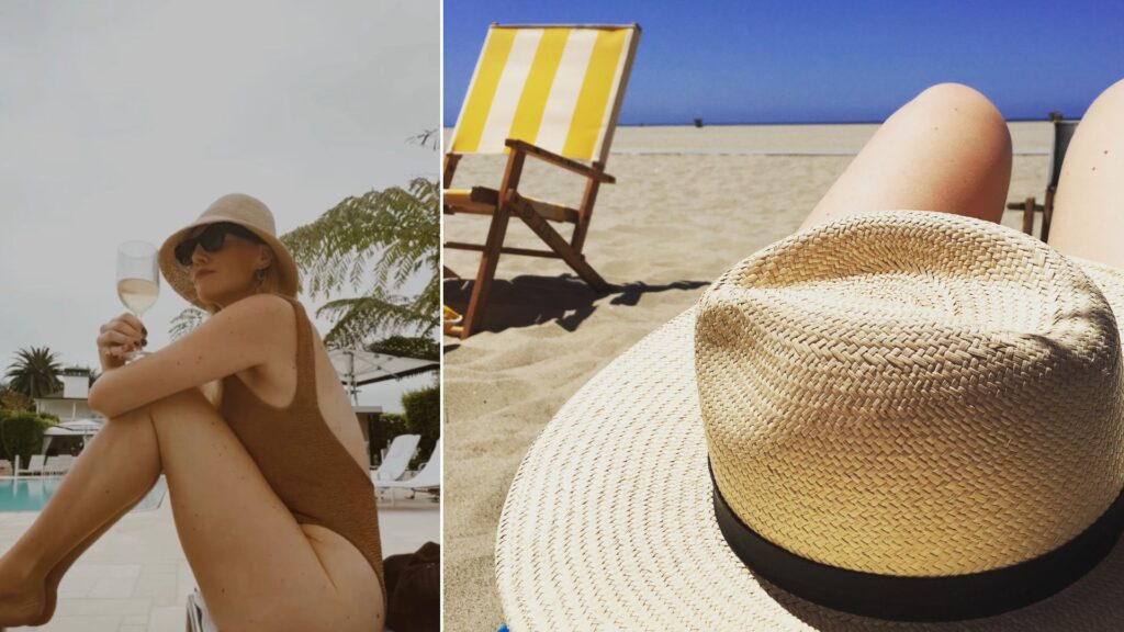 Brooke Ely Danielson wearing a straw summer hat